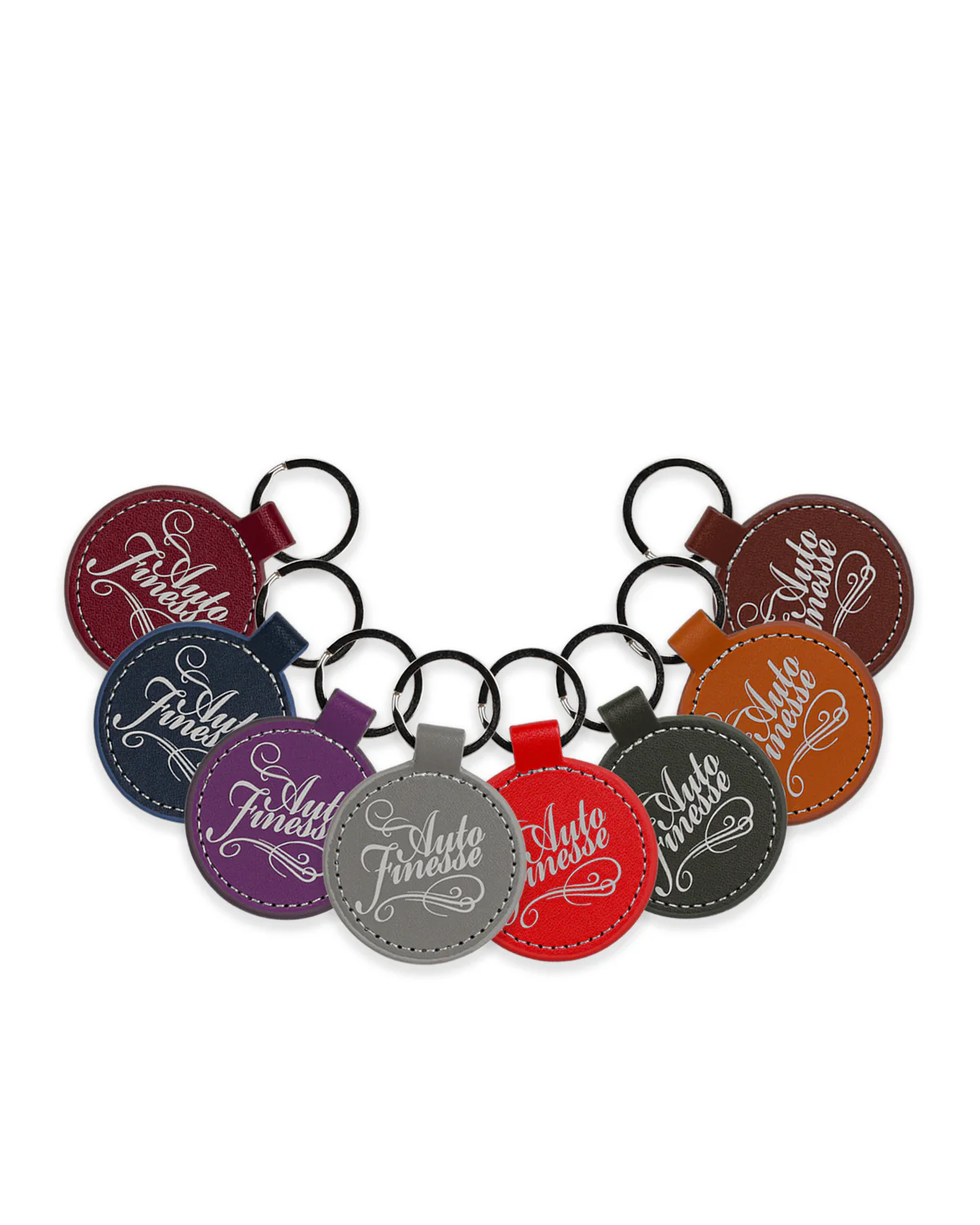 Round Leather Key Ring - Image 10